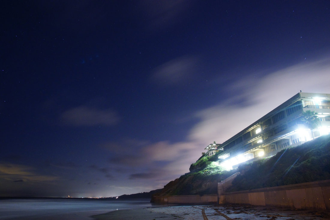 Along the beach