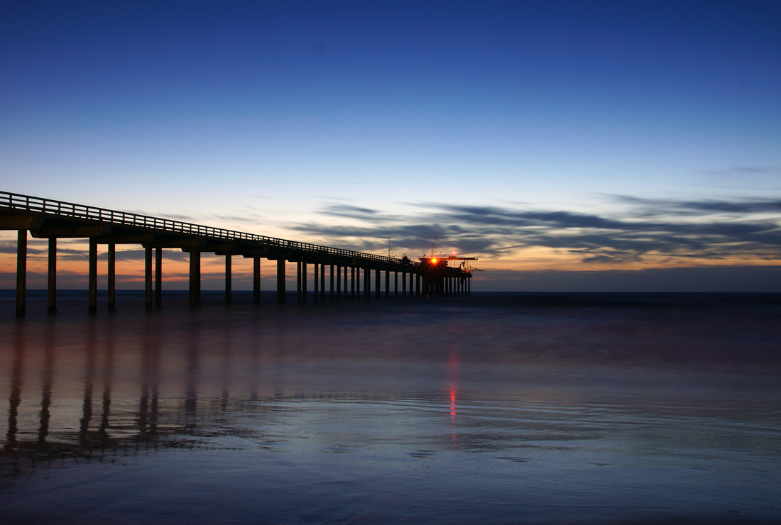 Pier in San Diego after sunset